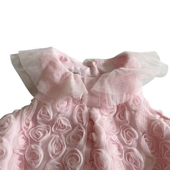 Pippa & Julie Girls Pink Tulle Rosette Dress - 12 Months - Picture 2 of 7